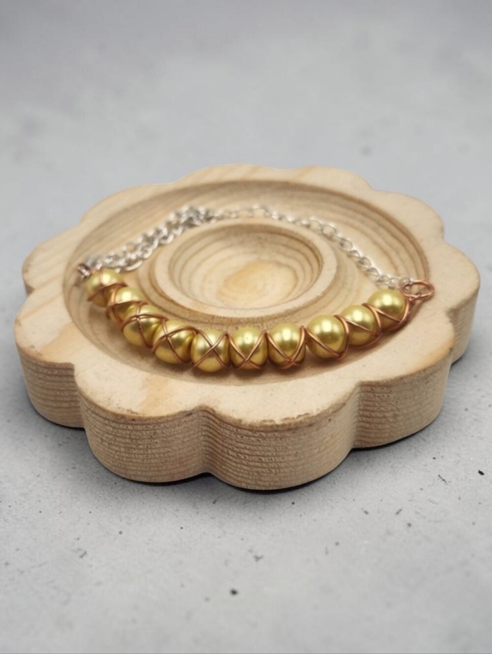 Handmade Wire-wrapped Adjustable Pearl Beaded Bracelet